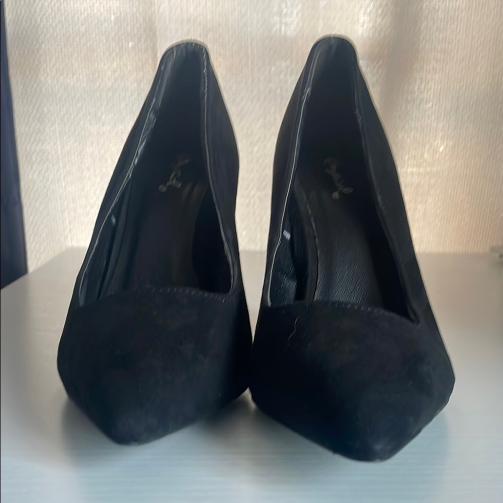 Qupid Black Suede Heels Timeless Pointed Toe